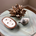 Hand-carved Wooden Dough Bowl Candle